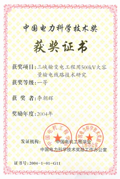 中国电力科学技术奖